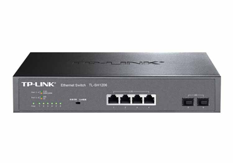 TP-LINK TL-SH1206 6口萬兆交換機 企業(yè)網絡交換機 4口萬兆電口 2個光口